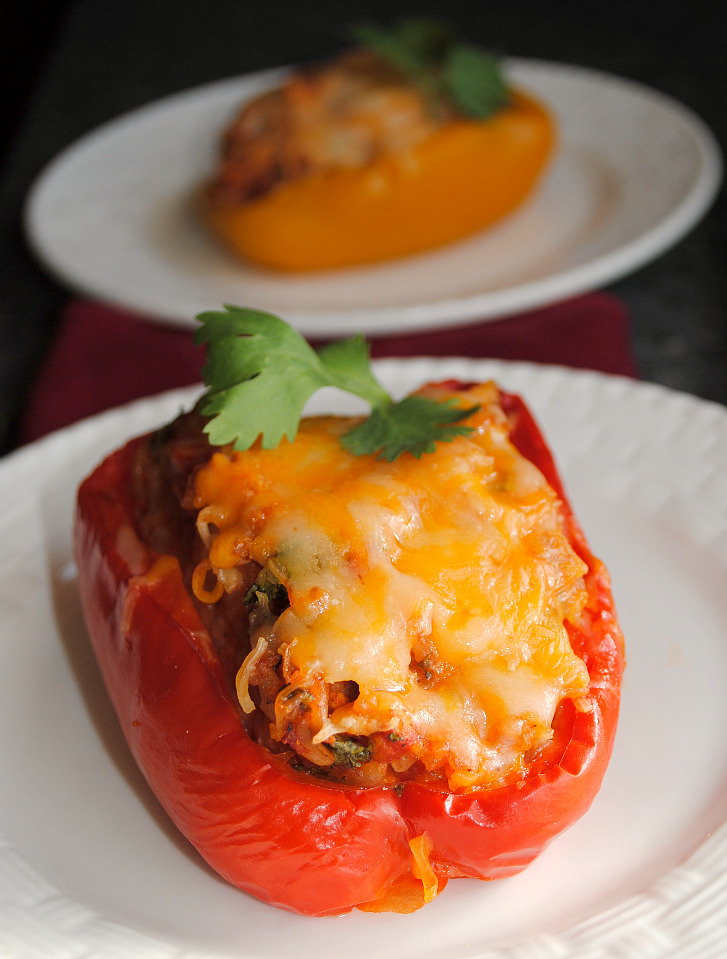 2 stuffed bell peppers