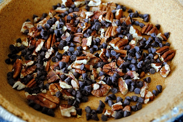 nuts and chips for pumpkin ice-cream pie