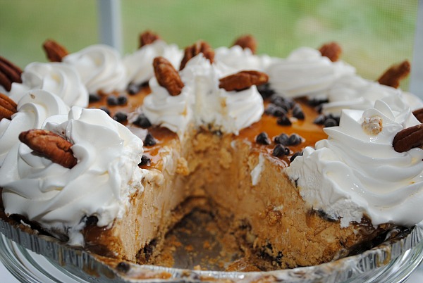 pumpkin ice cream pie piece cut out