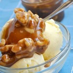 Thumbnail image for Vanilla Bean Gelato with Vanilla Bean Caramel Walnut Sauce