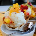 Thumbnail image for Coconut Ice Cream in Edible Bowls with Tropical Salsa