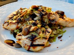 Thumbnail image for Grilled Chicken with a Balsamic-Pomegranate Reduction Sauce