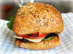 Thumbnail image for Roasted Portobello & Red Pepper Sandwich on Whole Grain Ciabatta Bread