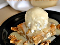 Thumbnail image for Blonde Brownies with Maple Cream Sauce & Walnuts