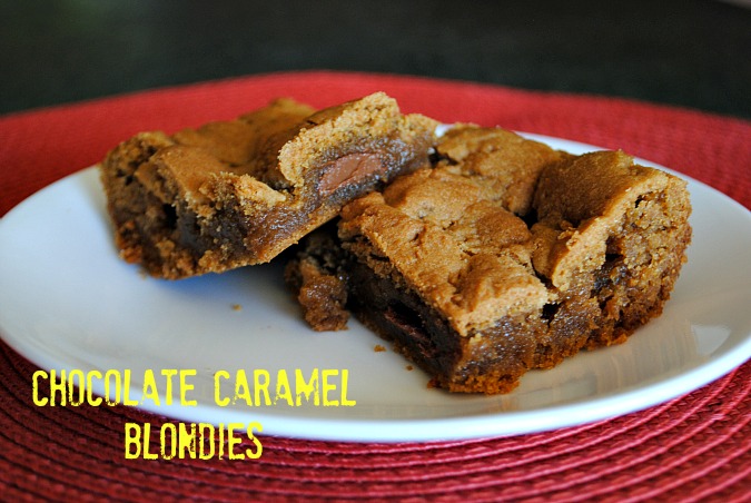 Chocolate Caramel Blondies @ www.you-made-that.com