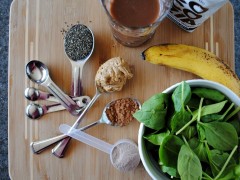 Thumbnail image for Healthy green peanut butter banana chocolate smoothie