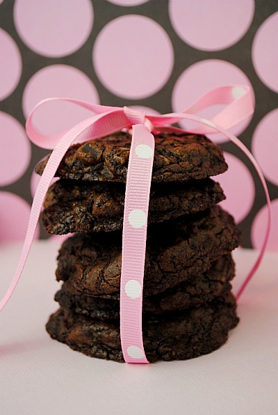 pink ribbon choc cookies