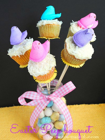 Easter Peep bouquet @www.you-made-that.com