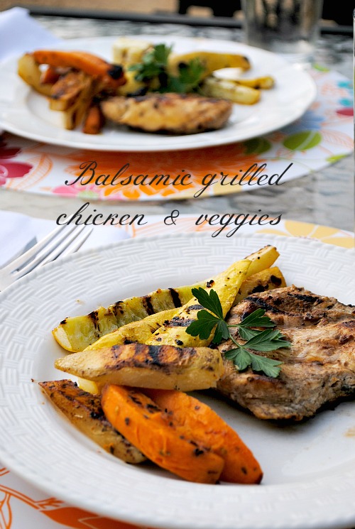Balsamic grilled chicken & veggies | you-made-that.com
