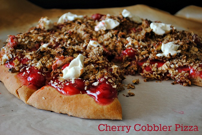 Cherry cobbler pizza @www.you-made-that.com