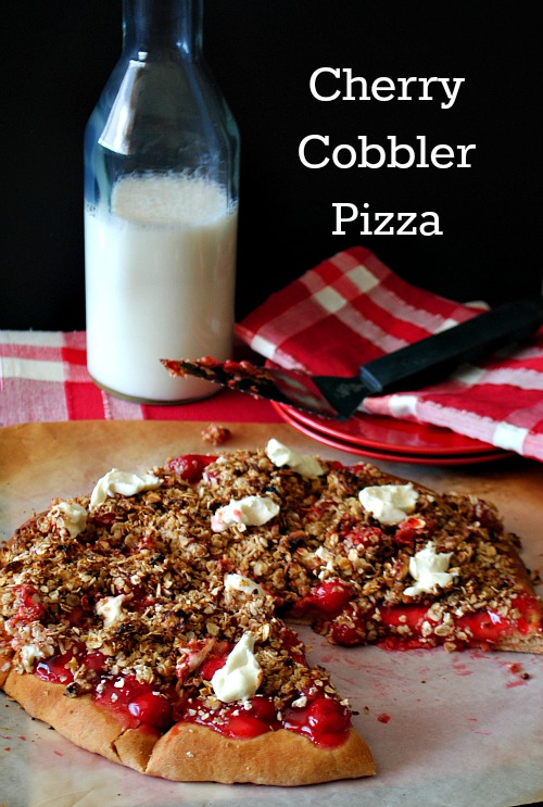 Cherry cobbler pizza @www.you-made-that.com