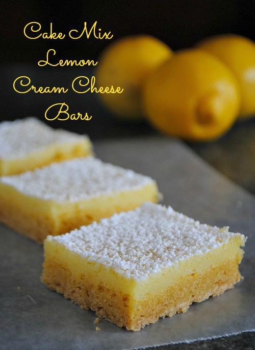 Cake mix lemon cream cheese bars|www.you-made-that.com