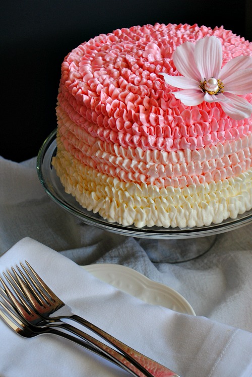 Pink ombre cake|www.you-made-that.com
