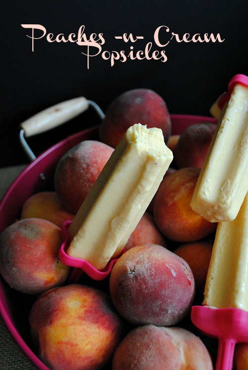 Peaches n cream popsicles | www.you-made-that.com