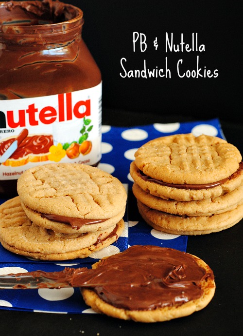 Peanut butter & Nutella sandwich cookies | you-made-that.com