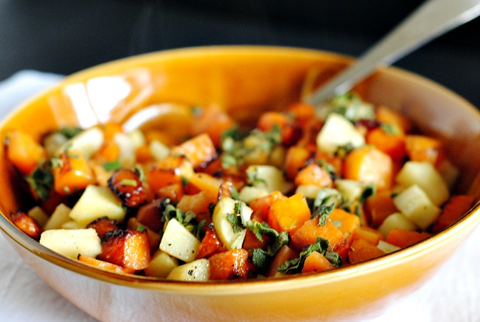 Roasted butternut squash, apples with fresh sage | you-made-that.com