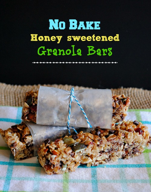 No bake honey sweetened granola bars | you-made-that.com