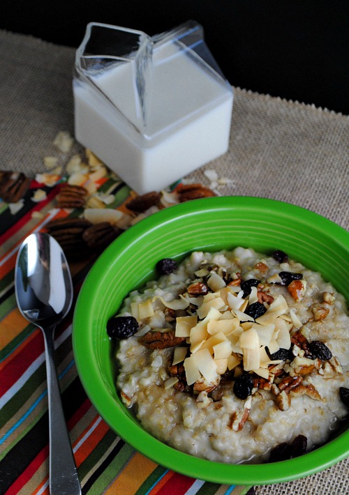 Healthy slow cooker steel cut oats | you-made-that.com