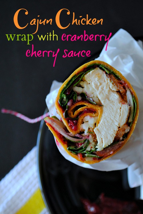 Cajun  chicken wrap with cranberry sauce |you-made-that.com